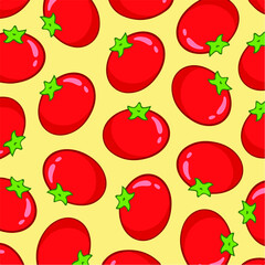 Tomato Pattern Background. Social Media Post. Vegetable Vector Illustration.