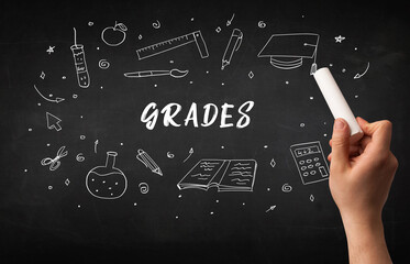 Hand drawing education concept concept