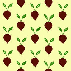 Beetroot Pattern Background. Social Media Post. Vegetable Vector Illustration.