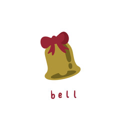 Christmas Bell Symbol. Social Media Post. Christmas Vector Illustration.