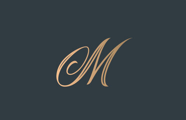 Obraz premium yellow green calligraphy M alphabet letter logo icon. Elegant design for business and company
