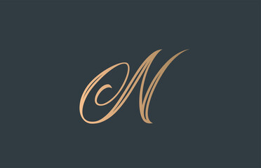 Obraz premium yellow green calligraphy N alphabet letter logo icon. Elegant design for business and company