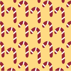 Candy Cane Pattern Background. Social Media Post. Christmas Vector Illustration.