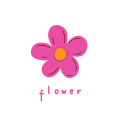 Colorful Flower Symbol. Social Media Post. Vector Illustration.