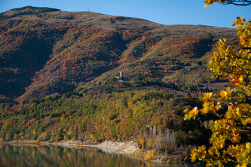 landscape Lago di Fiastra in Marche region