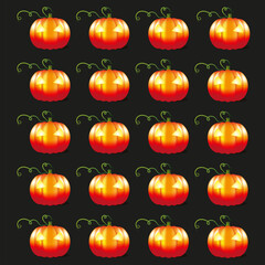 Scary halloween pumpkin collage on the black background