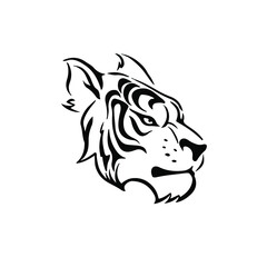 Tiger Symbol Logo. Tribal Tattoo Design. Stencil Vector Illustration