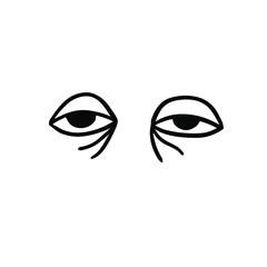 Tired Eyes Symbol. Tattoo Design. Vector Illustration.