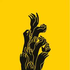 Hands Symbol. Social Media Post. Vector Illustration.