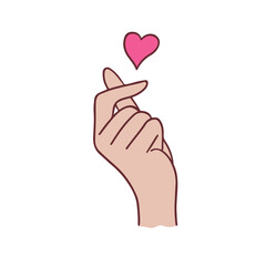 Love Hand Gesture Symbol. Social Media Post. Vector Illustration.