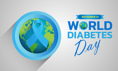 World Diabetes Day. 14 November Awareness Month of World Diabetes Day Background. 