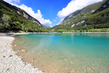 Naklejka na ściany i meble The beautiful Lake Tenno in Trentino. Northern Italy, Europe.