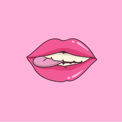 Sexy Lip Symbol. Vector Illustration.