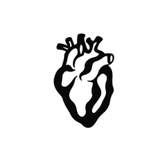 Heart Symbol. Tattoo Design. Vector Illustration.