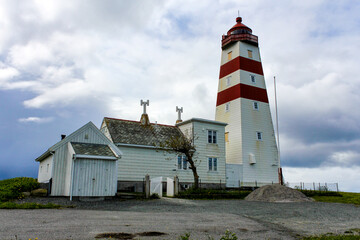 Fototapeta na wymiar Alnes lighthouse on the island of Godøy - Norway