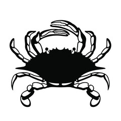 Crab Logo Symbol. Stencil Design. Tattoo Vector Illustration.