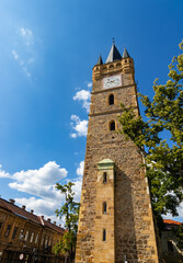 Photograph of Stefan's Tower located in the Citadel Square in Baia Mare, Maramures, which is over 40 meters high and was originally the bell tower of St. Stephen's Church