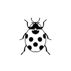 Lady Beetle Logo Symbol. Stencil Design. Tattoo Vector Illustration.