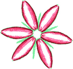 Isolated pencil icon of simple flower