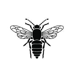 Wasp Logo Symbol. Stencil Design. Tattoo Vector Illustration.