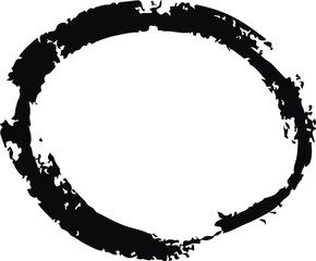 Outline black circle in grunge style