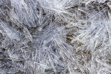 sharp ice shards on the surface