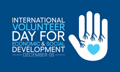 Obraz premium International Volunteer day is observed every year on December 5, to promote volunteering and recognize volunteer contributions to the achievement of the Sustainable Development Goals. Vector art