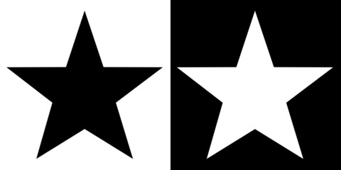 Stars Icon Vector. Black and White Star. Vector icon illustration on white and black background