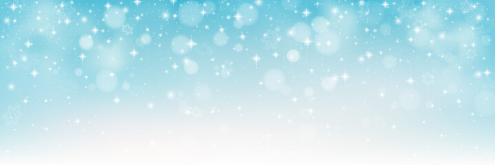 Fototapeta premium Season of greetings. Shining snowfall. Christmas banner. Festive winter banners with snowflakes, bokeh and snow. Eps 10.