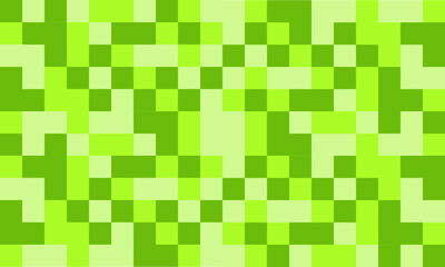 Abstract square pixel mosaic background, seamless  pattern, Green tone. Applicable for Textile print, web design, and Wallpaper.