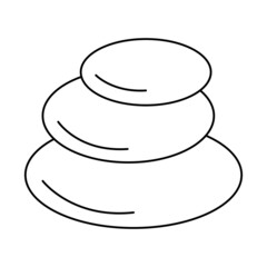Spa Stones massage relax Vector art. Black and white. White background. Line drawing.