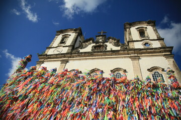 salvador, bahia, brazil - october 29, 2021: View of the Basilica of Senhor do Bonfim, popularly known as Igreja do Bonfim, in the city of Salvador.