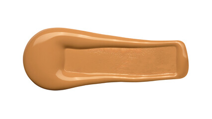 Creamy foundation smeared on white background. Isolated