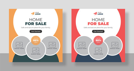 Real Estate Social Media Post Template, Editable Banner Template With Dream Home Post Social