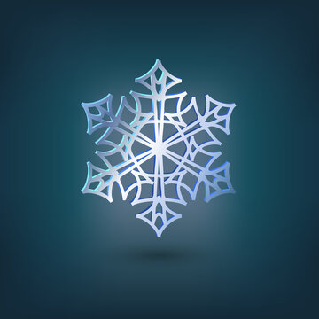 3d snowflake graphic icon with flickering light