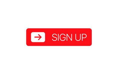 Sign up red button vector illustration for web
