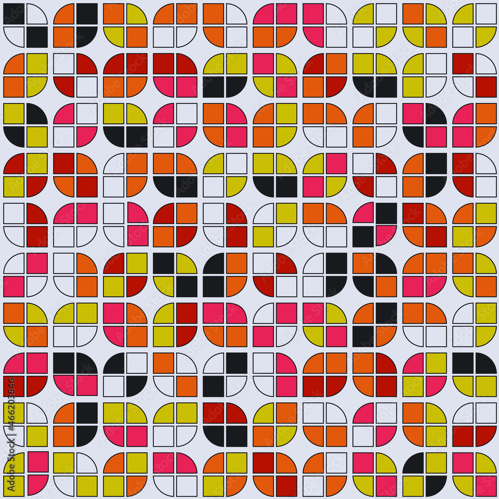 Aufkleber abstract mosaic with pink, yellow and orange elements. it can be used as a seamless fabric. vector w