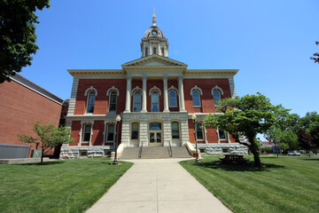 Fototapeta na wymiar Marshall County Courthouse is a historic courthouse located at Plymouth, Marshall County, Indiana. 