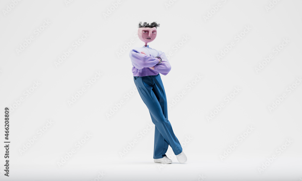 Poster awesome travor stands leaning against empty space. showcase for your design. highly detailed fashion