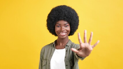 Reliable online tutor teacher lady demonstrate video lesson counting exercise