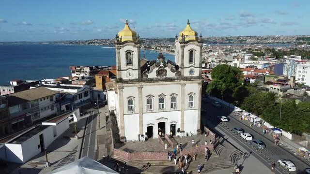 salvador, bahia, brazil - october 29, 2021: View of the Basilica of Senhor do Bonfim, popularly known as Igreja do Bonfim, in the city of Salvador.