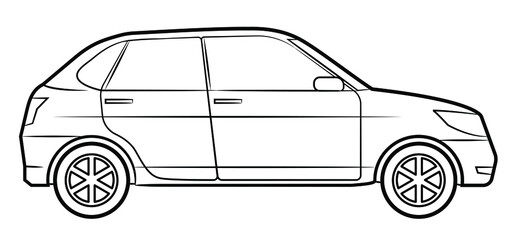 Classic family car - vector illustration of a vehicle.