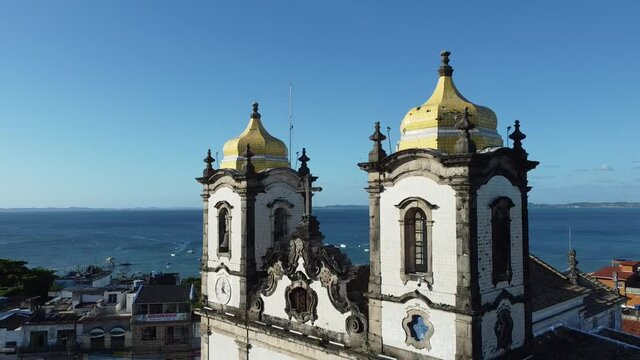 salvador, bahia, brazil - october 29, 2021: View of the Basilica of Senhor do Bonfim, popularly known as Igreja do Bonfim, in the city of Salvador.