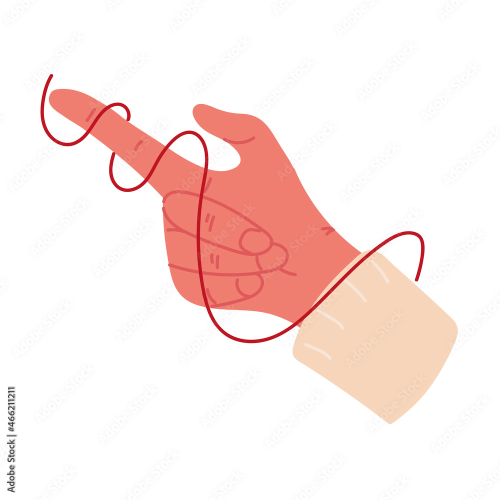 Poster finger with red string