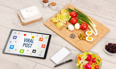 Healthy Tablet Pc compostion, social networking concept