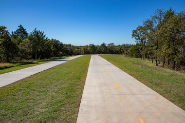 Perspective View of a Paved Bicycle  Path