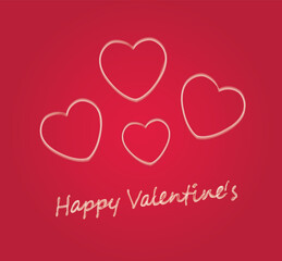 Heart chalk with text Happy Valentines on red background vector