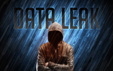 Mysterious man with security concept