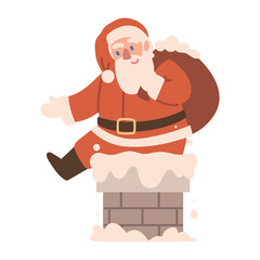 santa claus in chimney