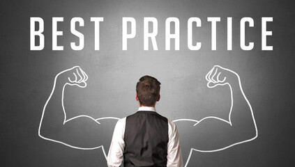 Rear view of a businessman, powerfull business concept